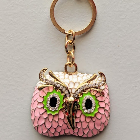 Chic Owl Crystal Metal Charm, Key Chain, Key Ring - Picture 5 of 5